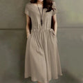 Lace-up Waist-cinching Slimming Stylish Maxi Dress