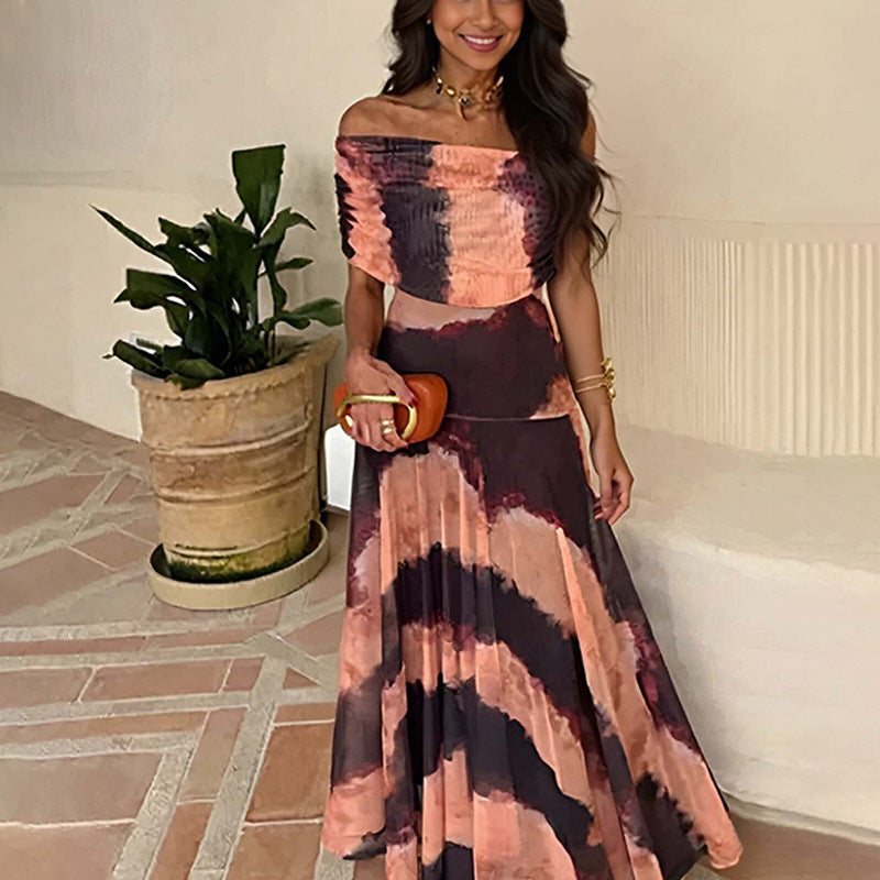 Women's Off-shoulder Sheer Maxi Dress